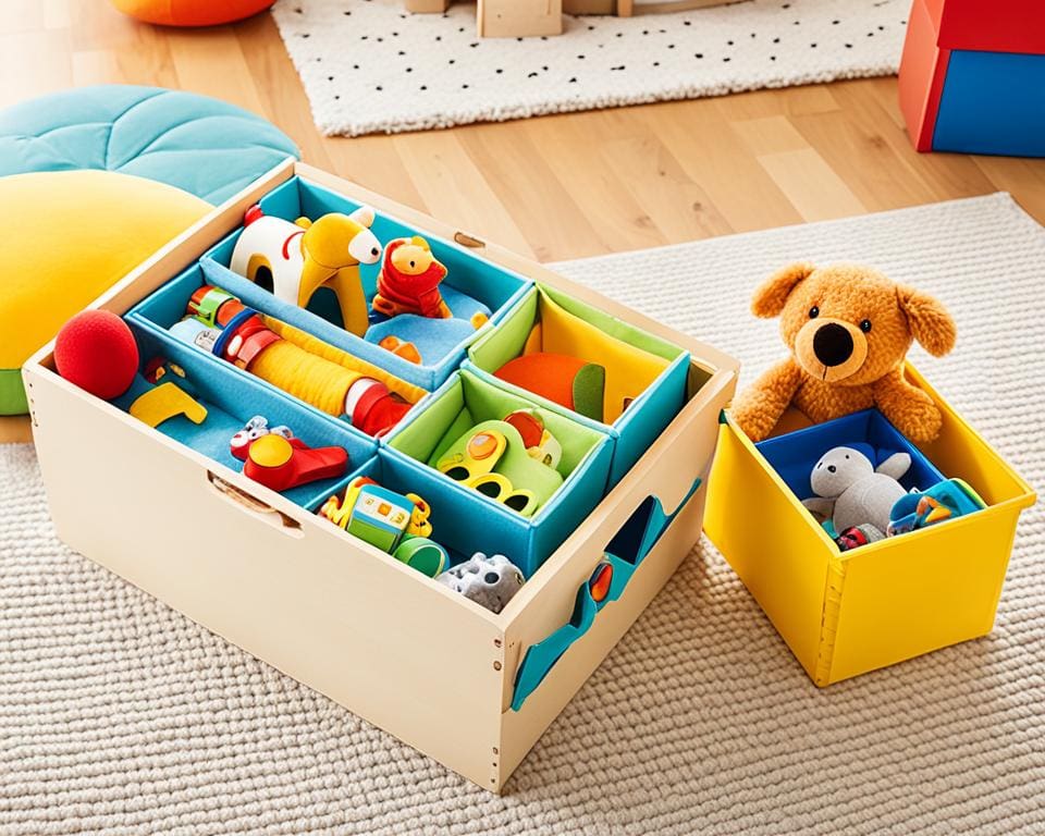 Hoeveel speelgoed moet in een speelgoedbox voor baby's?