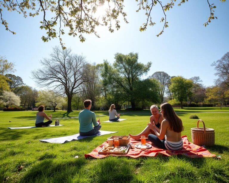 Parkdag vol mindfulness, yoga en picknick met vrienden